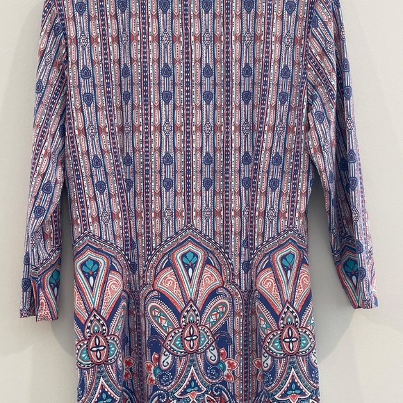 00008 J. McLaughlin Catalina Cloth Tunic Medium Paisley 3/4 Sleeve - Picture 3 of 13